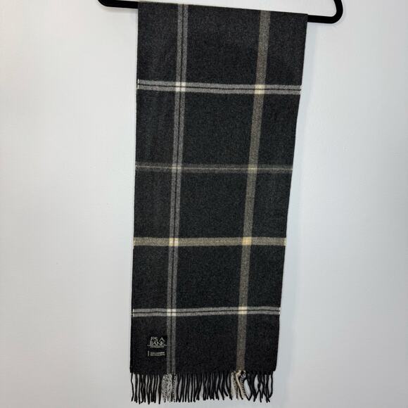 Jos A Bank Cashmere Grey Checked Scarf Classic Luxury Men's - Picture 6 of 9